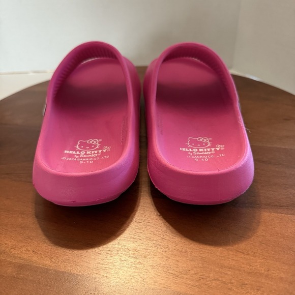 Hello Kitty by Sanrio Logo Bright Pink Adult's Slide Women's Size 9/10 Comfort - Picture 6 of 12